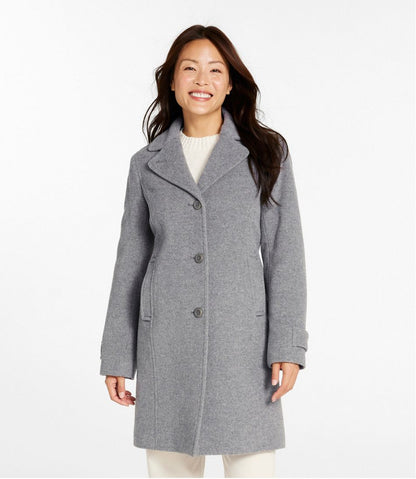 Women's Classic Lambswool Polo Coat, Three-Quarter Length - L.L.Bean Quality