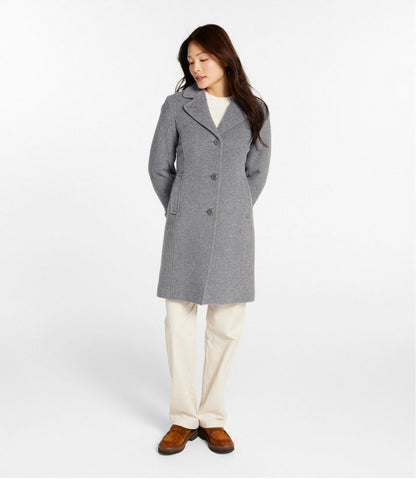 Women's Classic Lambswool Polo Coat, Three-Quarter Length - L.L.Bean Quality