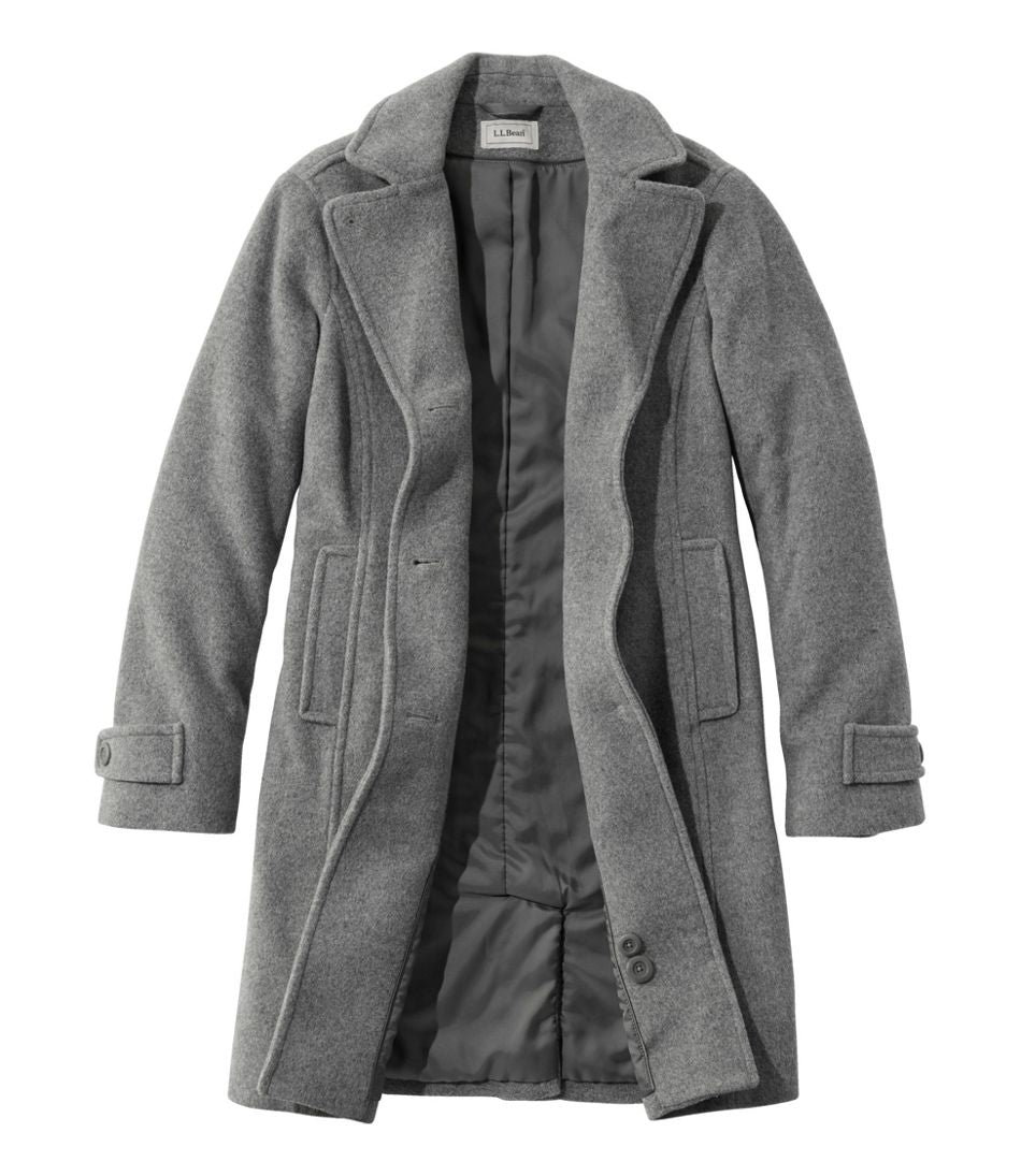Women's Classic Lambswool Polo Coat, Three-Quarter Length - L.L.Bean Quality