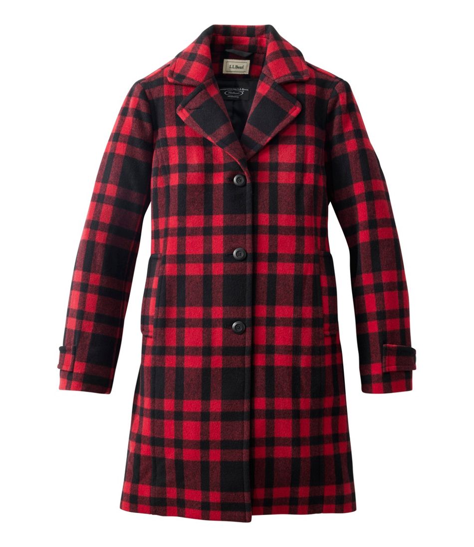 Women's Classic Lambswool Polo Coat, Three-Quarter, Pattern - L.L.Bean Customer Favorite