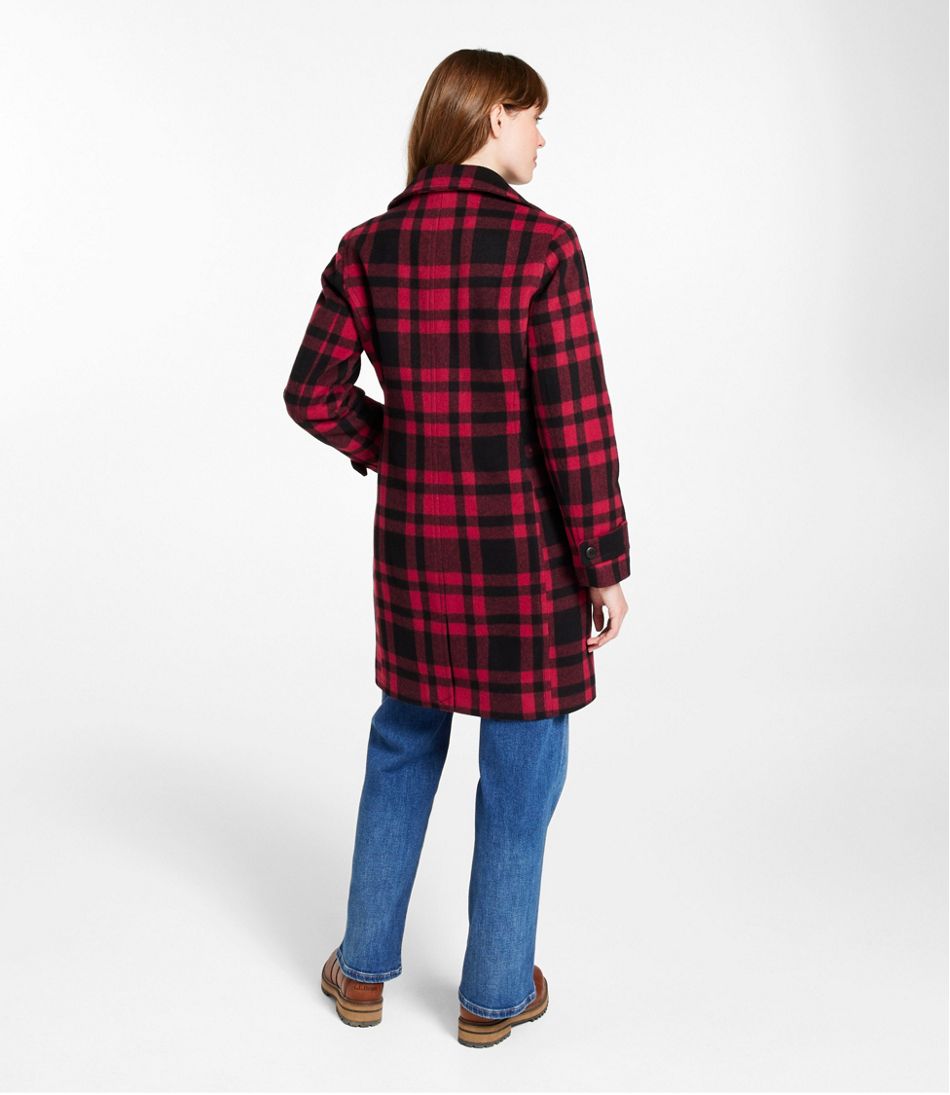 Women's Classic Lambswool Polo Coat, Three-Quarter, Pattern - L.L.Bean Customer Favorite