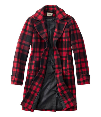 Women's Classic Lambswool Polo Coat, Three-Quarter, Pattern - L.L.Bean Customer Favorite
