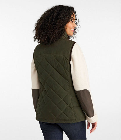 Women's L.L.Bean Upcountry Waxed Cotton Down Vest - L.L.Bean Quality