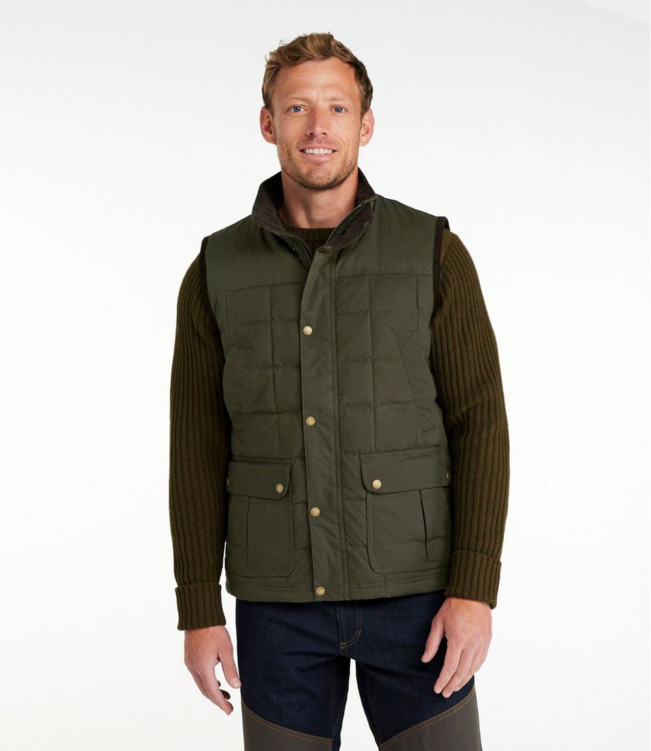 Men's L.L.Bean Upcountry Waxed Cotton Down Vest - L.L.Bean Quality