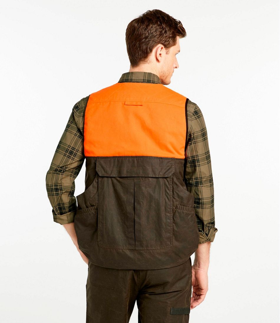 Men's Double L Waxed-Cotton Upland Vest, Hunter Orange - L.L.Bean Everyday