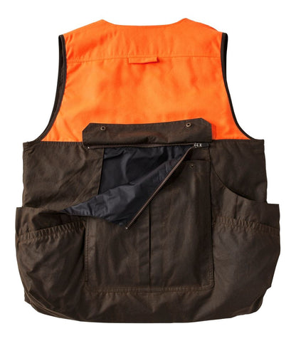 Men's Double L Waxed-Cotton Upland Vest, Hunter Orange - L.L.Bean Everyday