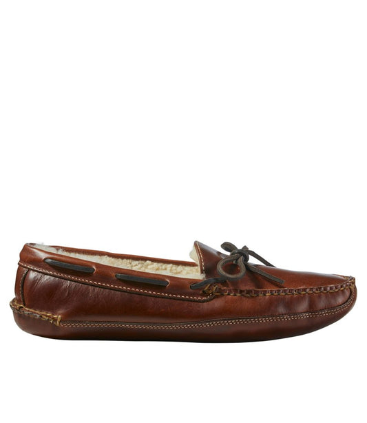 Men's Leather Double-Sole Slippers, Shearling-Lined - L.L.Bean Latest
