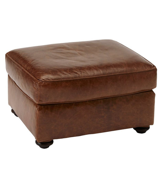 Bean's Leather Lodge Ottoman - L.L.Bean Classic