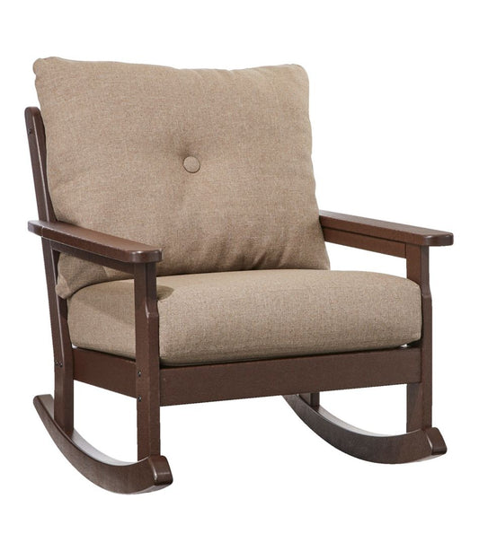 All-Weather Patio Rocker with Textured Cushion, Mahogany - L.L.Bean Latest
