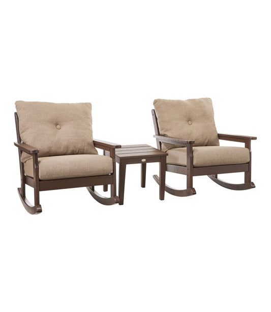All-Weather Patio Rocker Set with Side Table, Mahogany - L.L.Bean Essential