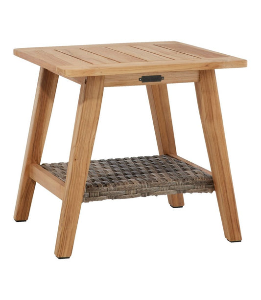 Teak Side Table with Wicker Storage Shelf - L.L.Bean Trusted