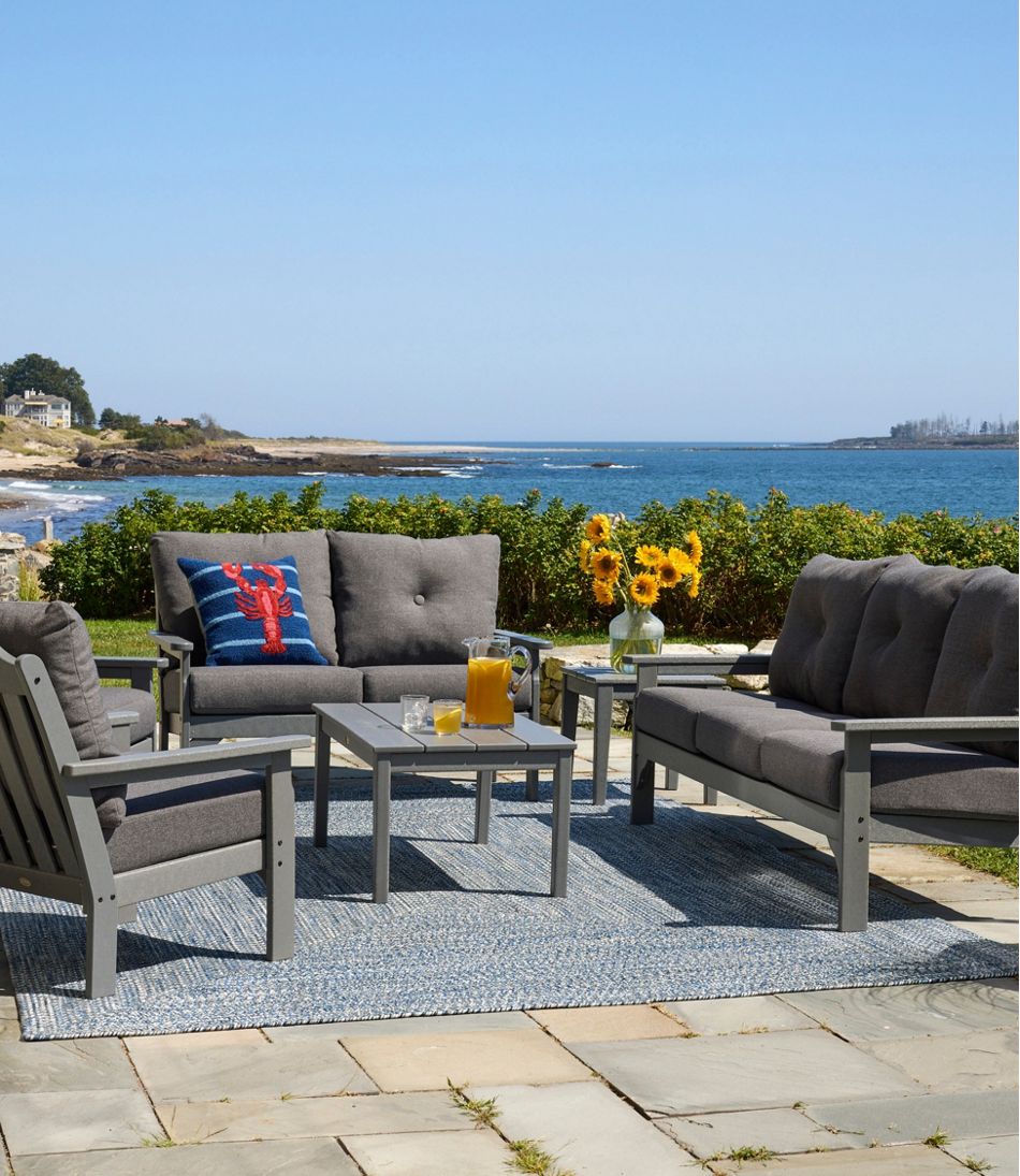 All-Weather Patio Sofa with Textured Cushion, Slate Gray - L.L.Bean Customer Favorite