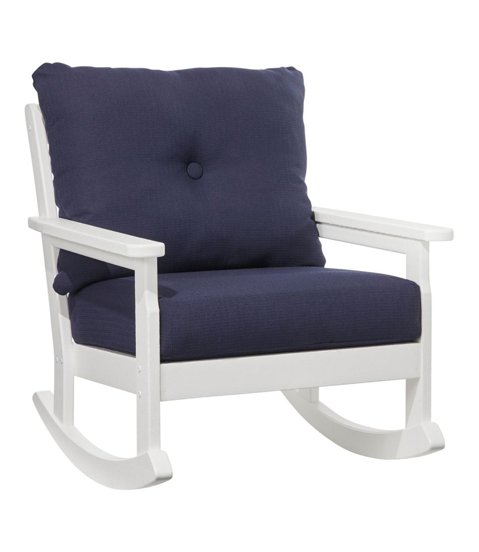 All-Weather Patio Rocker with Textured Cushion, White - L.L.Bean Essential
