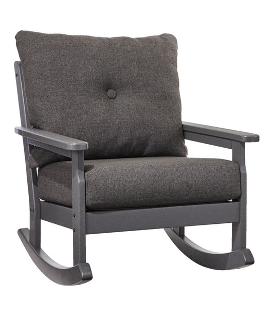 All-Weather Patio Rocker with Textured Cushion, Slate Gray - L.L.Bean Trusted