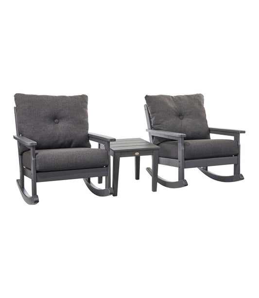 All-Weather Patio Rocker Set with Side Table, Slate Gray - L.L.Bean Customer Favorite