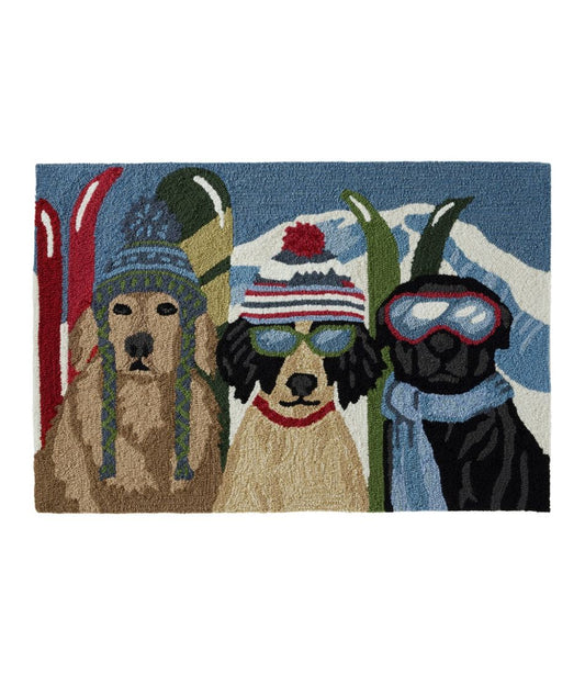 Indoor/Outdoor Vacationland Rug, Dogs Skiing - L.L.Bean Customer Favorite