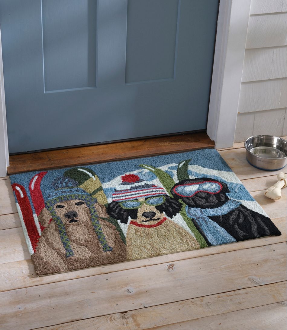 Indoor/Outdoor Vacationland Rug, Dogs Skiing - L.L.Bean Customer Favorite