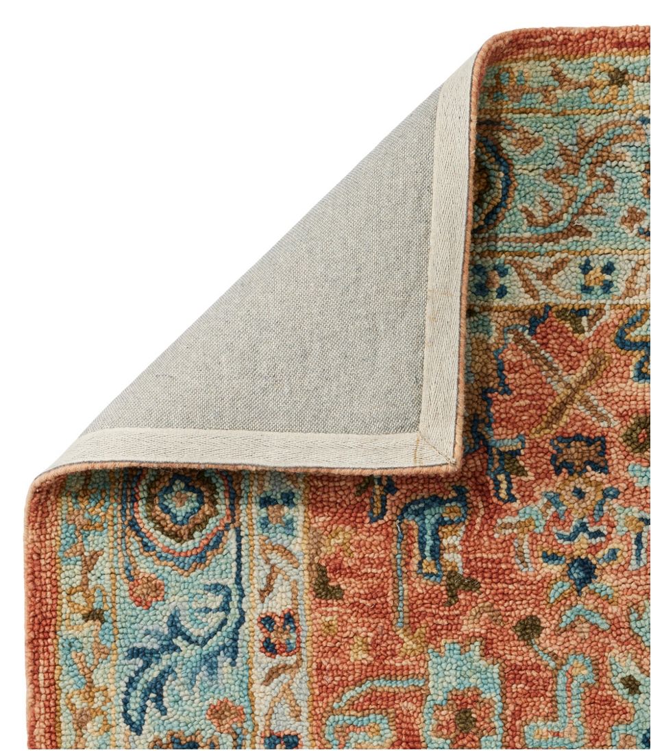 Single Border Terracotta Wool Tufted Rug - L.L.Bean Classic