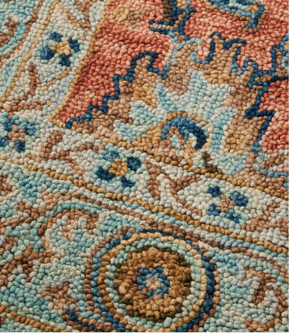 Single Border Terracotta Wool Tufted Rug - L.L.Bean Classic